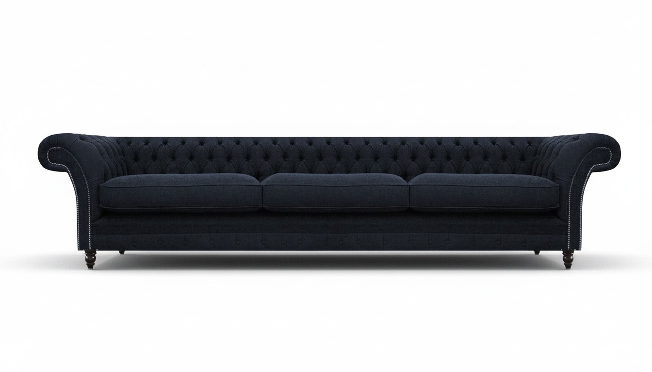 Designer Chesterfield Blau Sofa Dreisitze Couch Luxus Wohnzimmer Neu Einrichtung