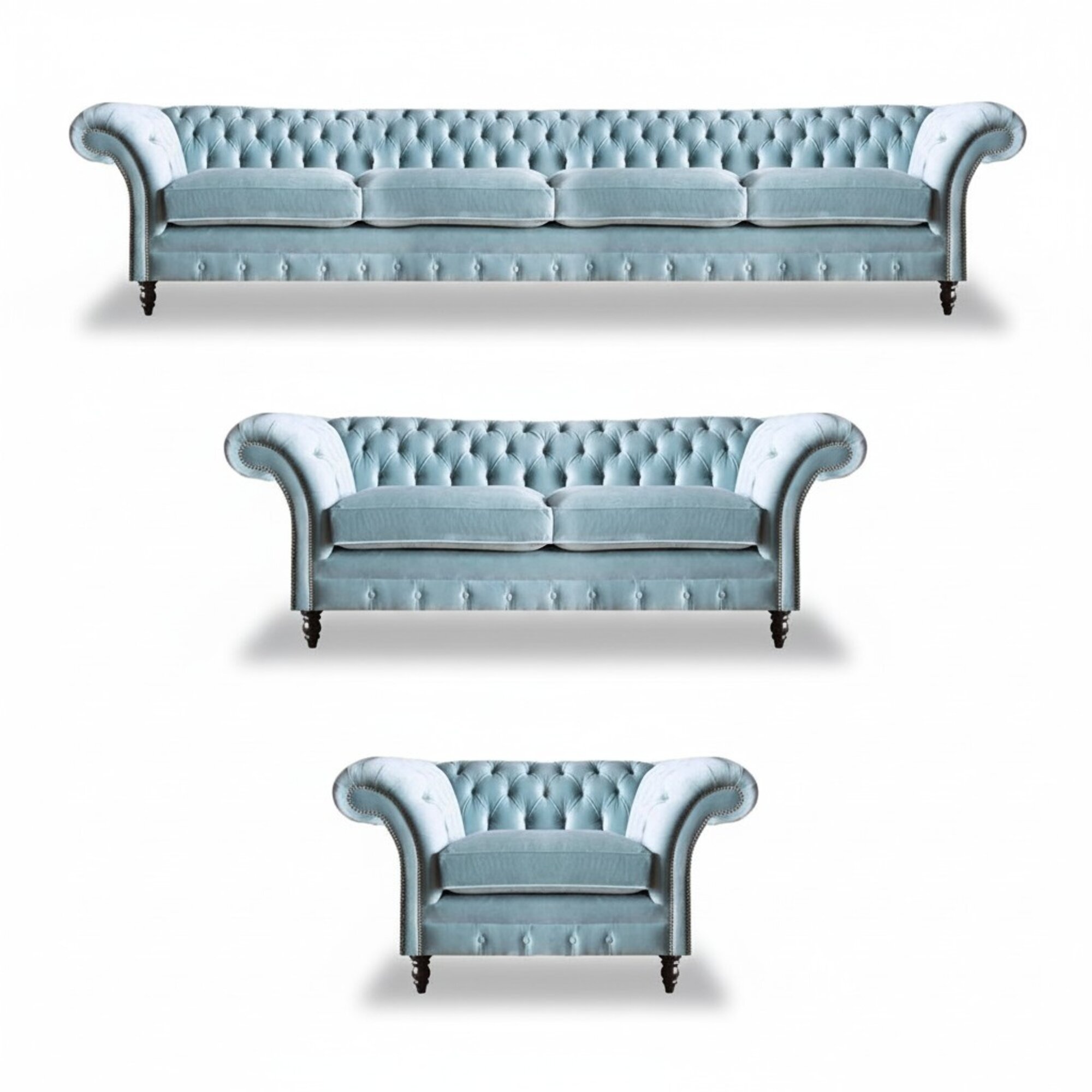 Designer Chesterfield Sofagarnitur Moderner Viersitzer Polster Sessel