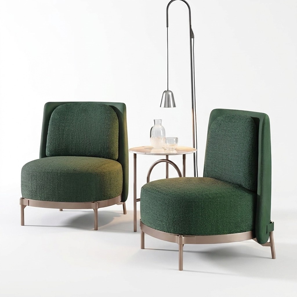 Designer Club Lounge Sessel Relax Hotel Stuhl Set 4x Garnitur Gruppe Luxus Neu