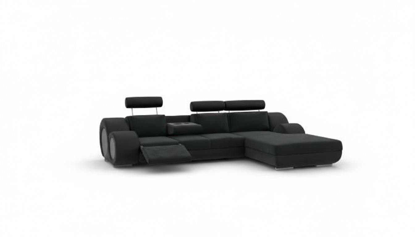 Designer Couch Sofa Polster Ledersofa +USB Neu Garnitur Wohnlandschaft Eckcouch