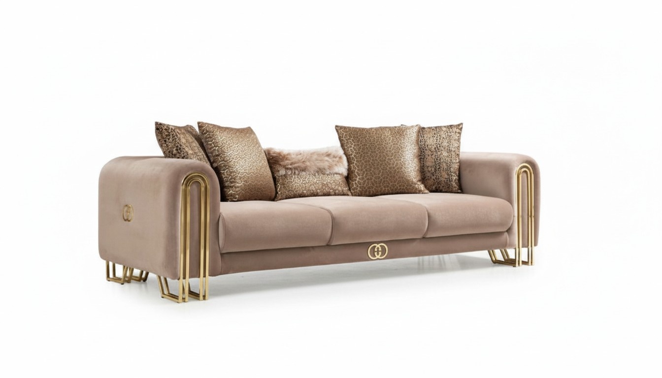 Designer Couchen Polster Sofa Sofas 3 Sitzer Dreisitzer Stoffsofa Wohnzimmer Neu