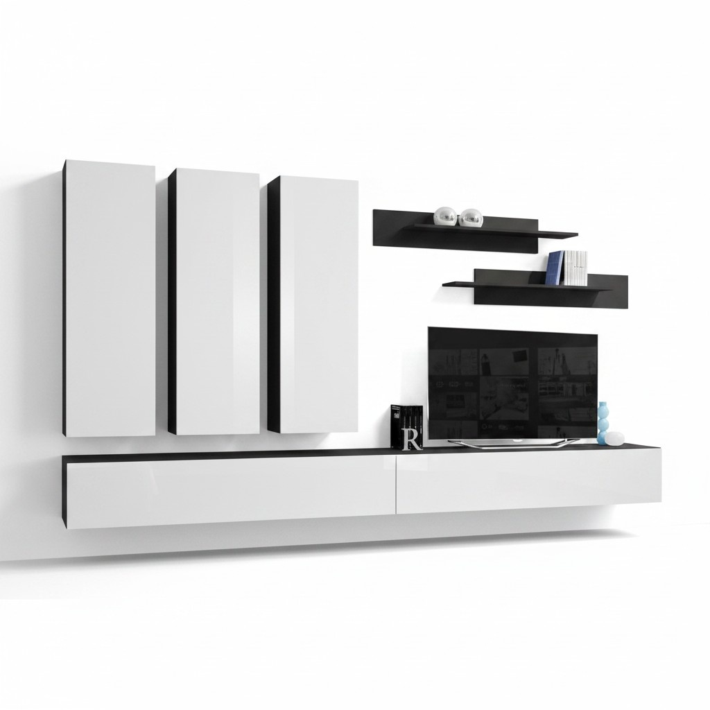 Designer Einrichtung Luxus Wohnwand TV Ständer Sideboard Regale Wohnzimmermöbel