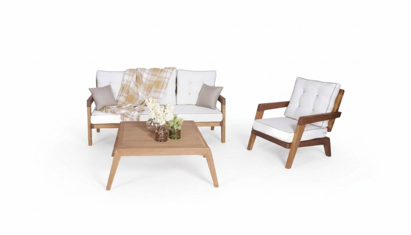 Designer Gartenmöbel Sofa 3 Sitzer Sitzmöbel Sessel Moderne Couchtisch