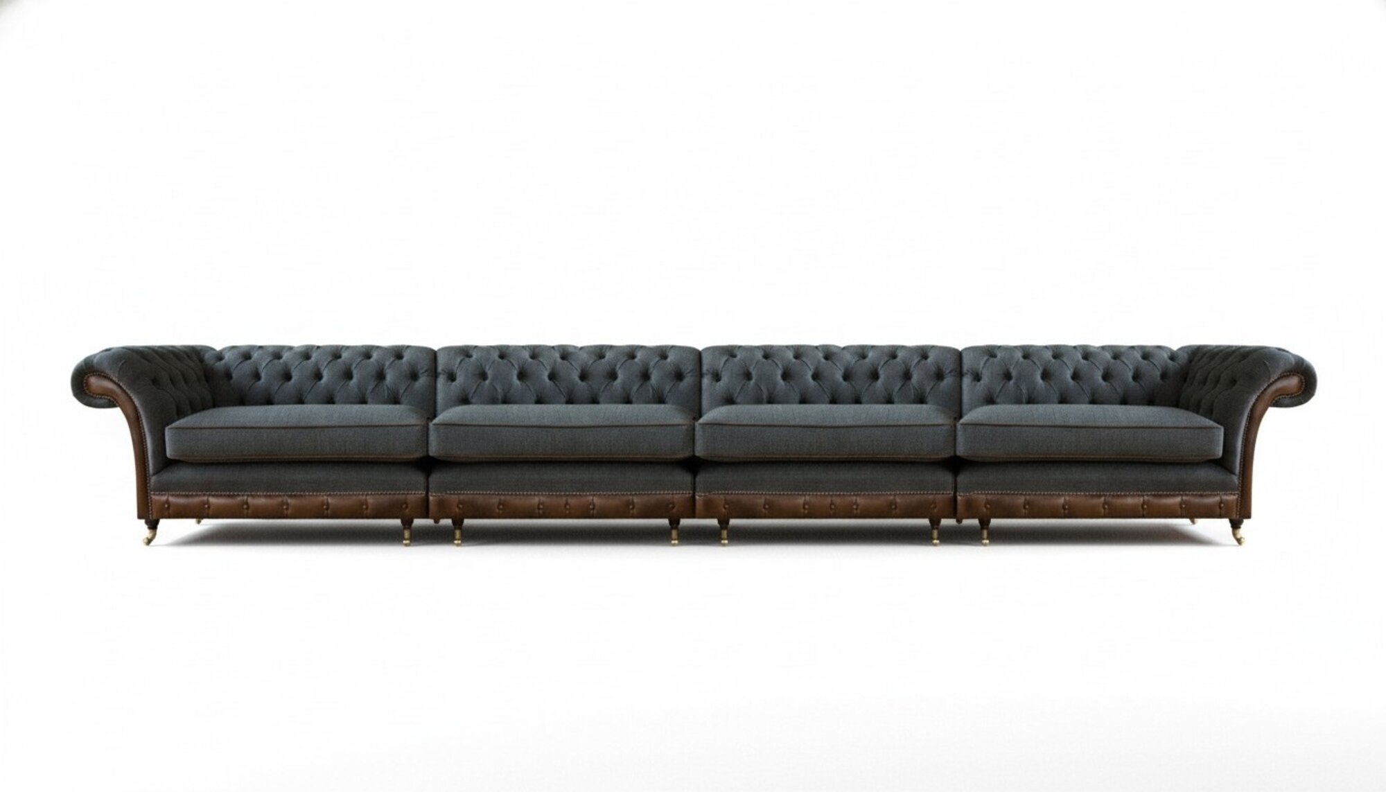 Designer Graue Chesterfield Couch Klassisch Sofa Polstercouchen Möbel