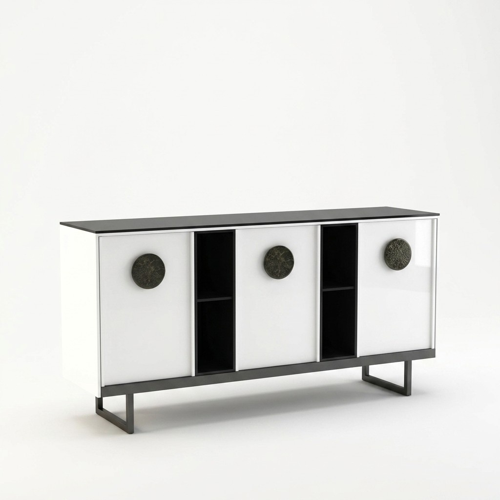 Designer Kommode Anrichte Schrank Regal Metall Luxus Wohn Zimmer