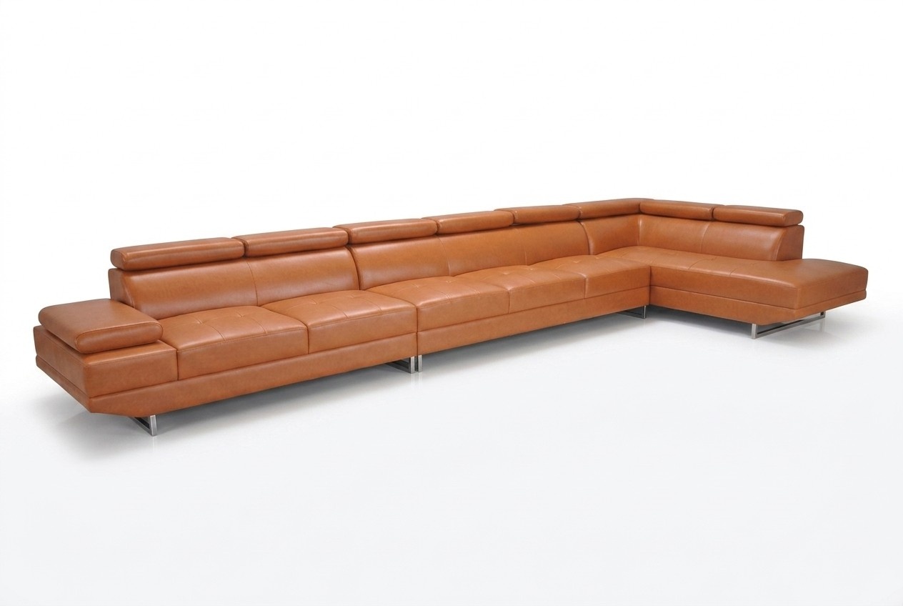 Designer Leder Polster Ecke Sofa Polster Eck Landschaft Zimmer XXL Leder