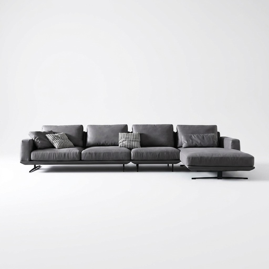 Designer Ledersofa Ecksofa Polster Eck Couch Deko Sitz Eck L Form Garnitur