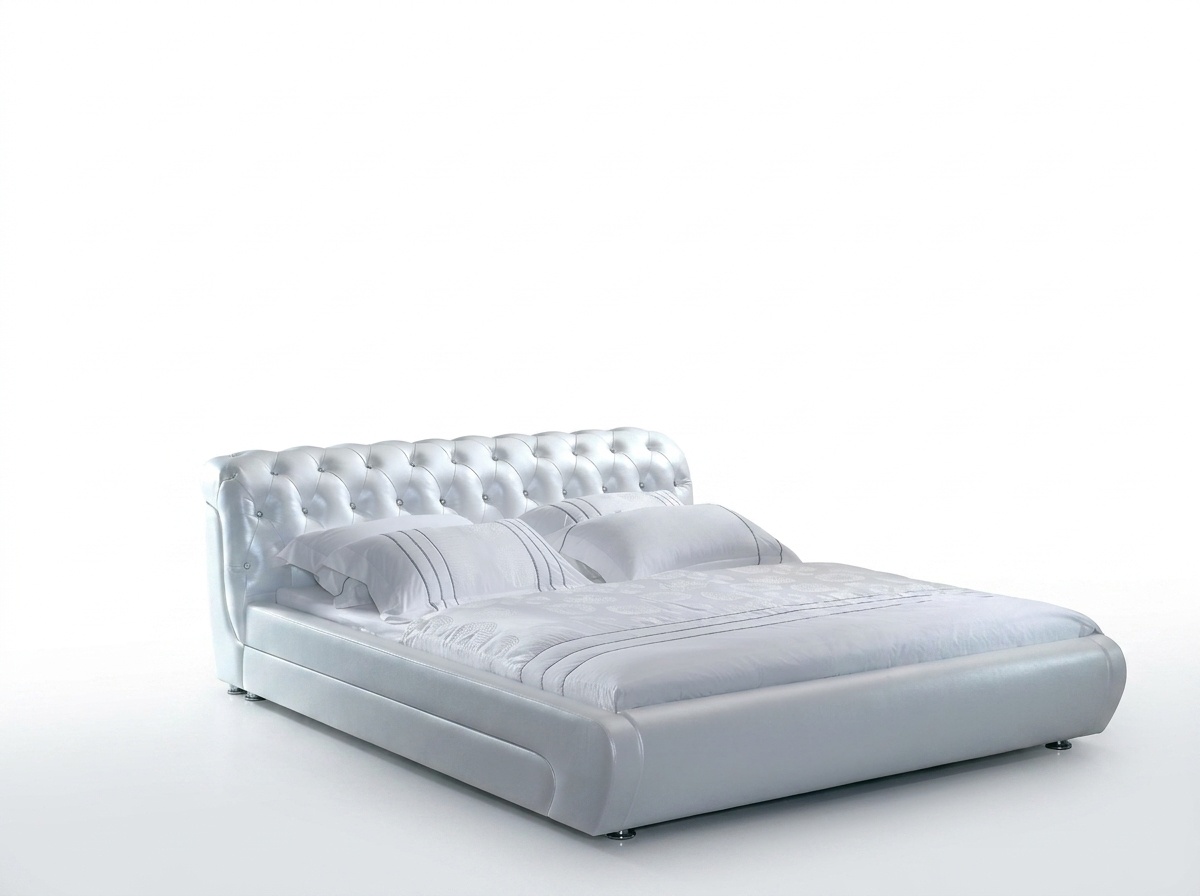 Designer Luxus Chesterfield Polster Doppelbett Bett Betten Hotel Leder S-0816
