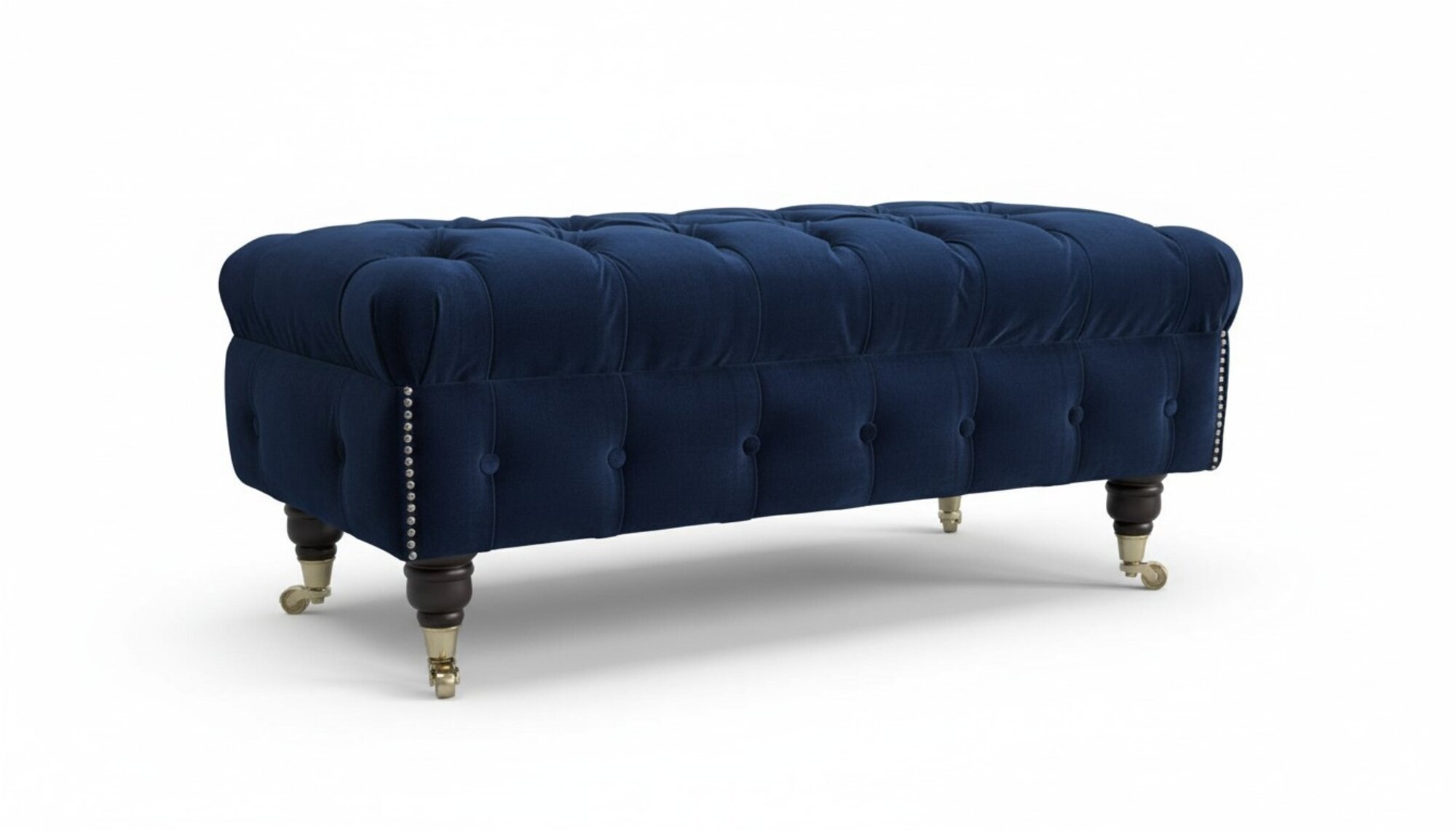 Designer Luxus Hocker Polster Chesterfield Sitz Textil Relax Beistell
