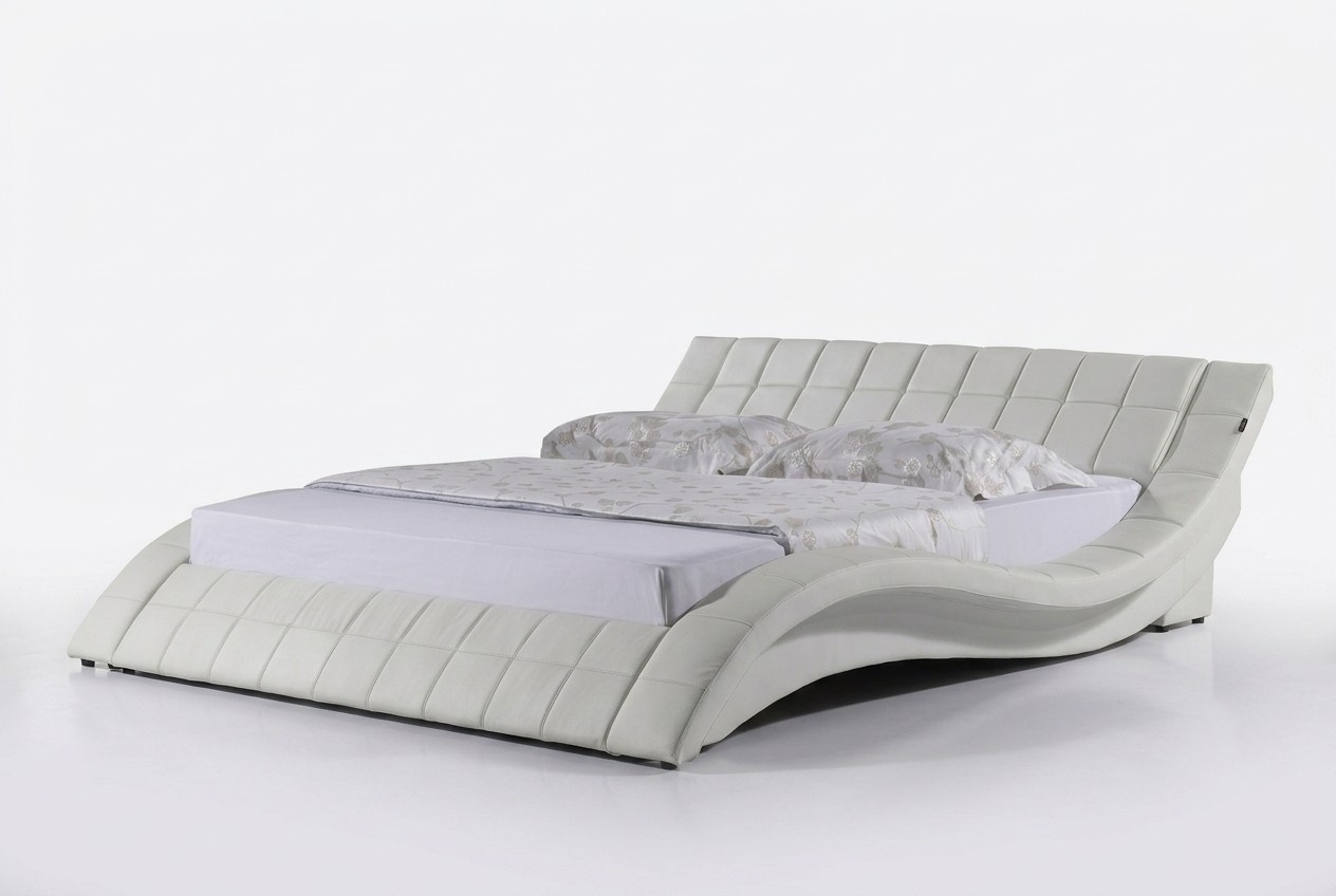 Designer Polsterbett Weiß Bett Betten Lederbett Doppelbett Ehebett Designerbett