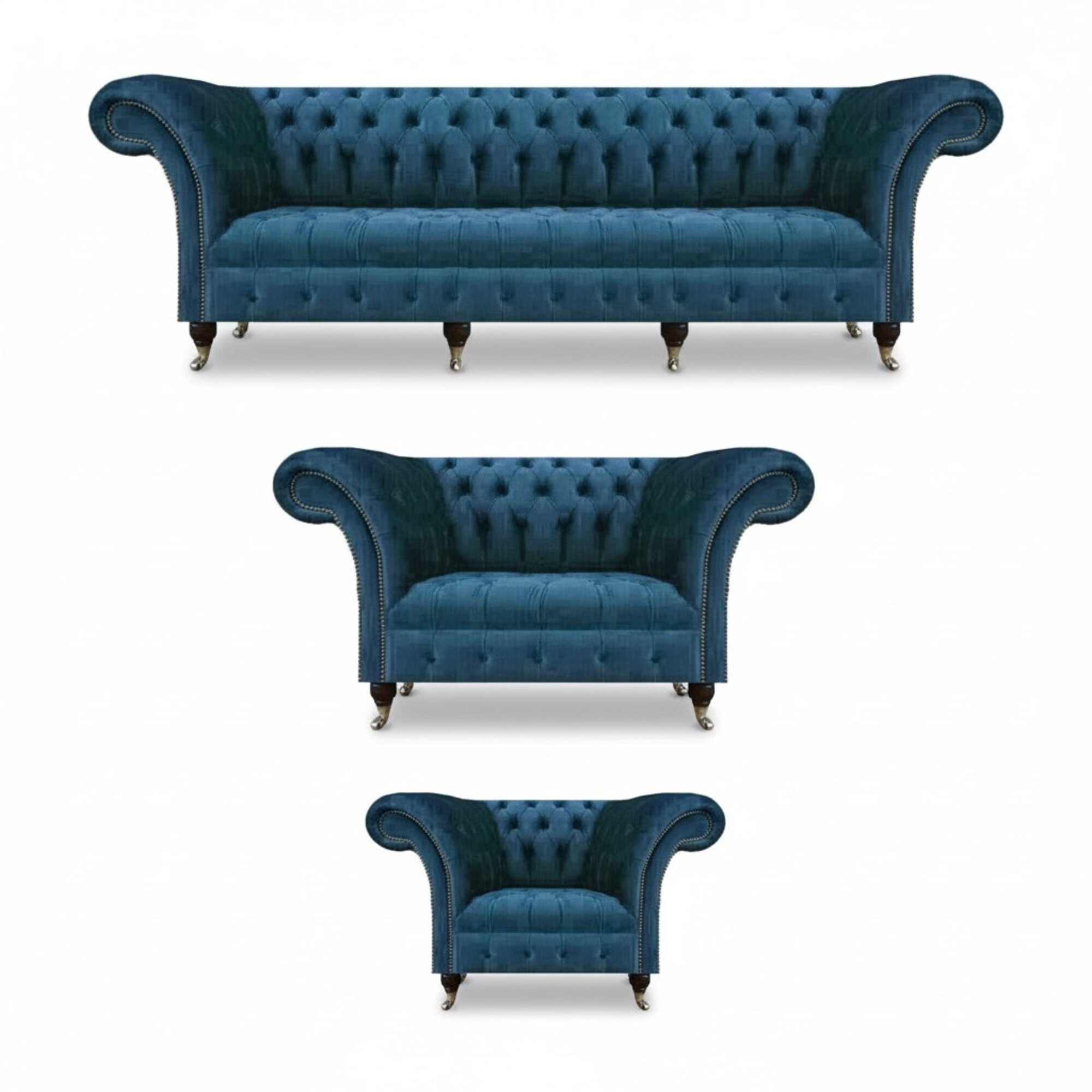 Designer Set 3tlg Modern 2x Sofas Garnitur Sessel Modern Sitzmöbel Chesterfield