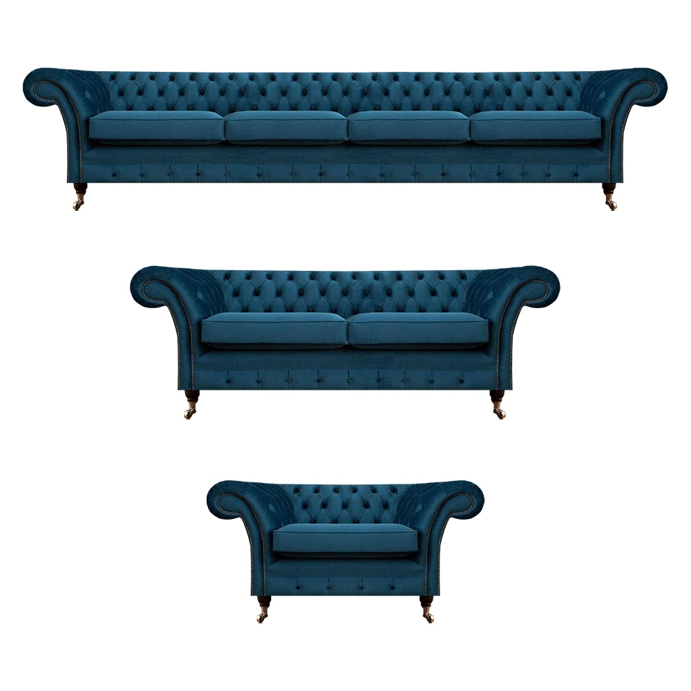 Designer Sofas Set Chesterfield Wohnzimmer Sofagarnitur Couch Polstermöbel 4+2+1