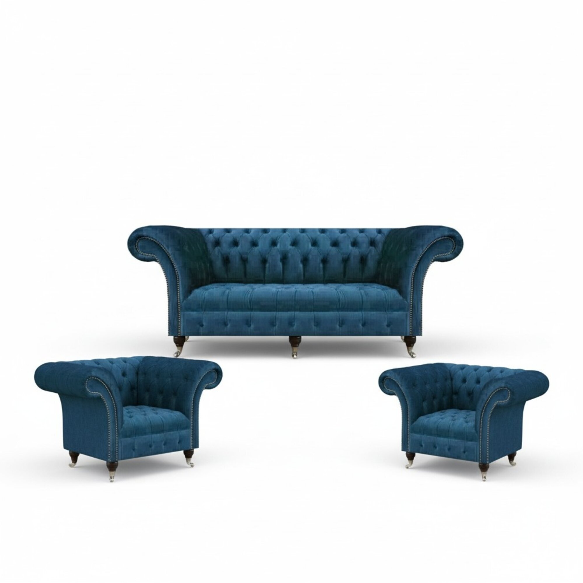 Designer Sofas Set Komplett 3tlg Modern Chesterfield Garnitur Couchen Sitzmöbel