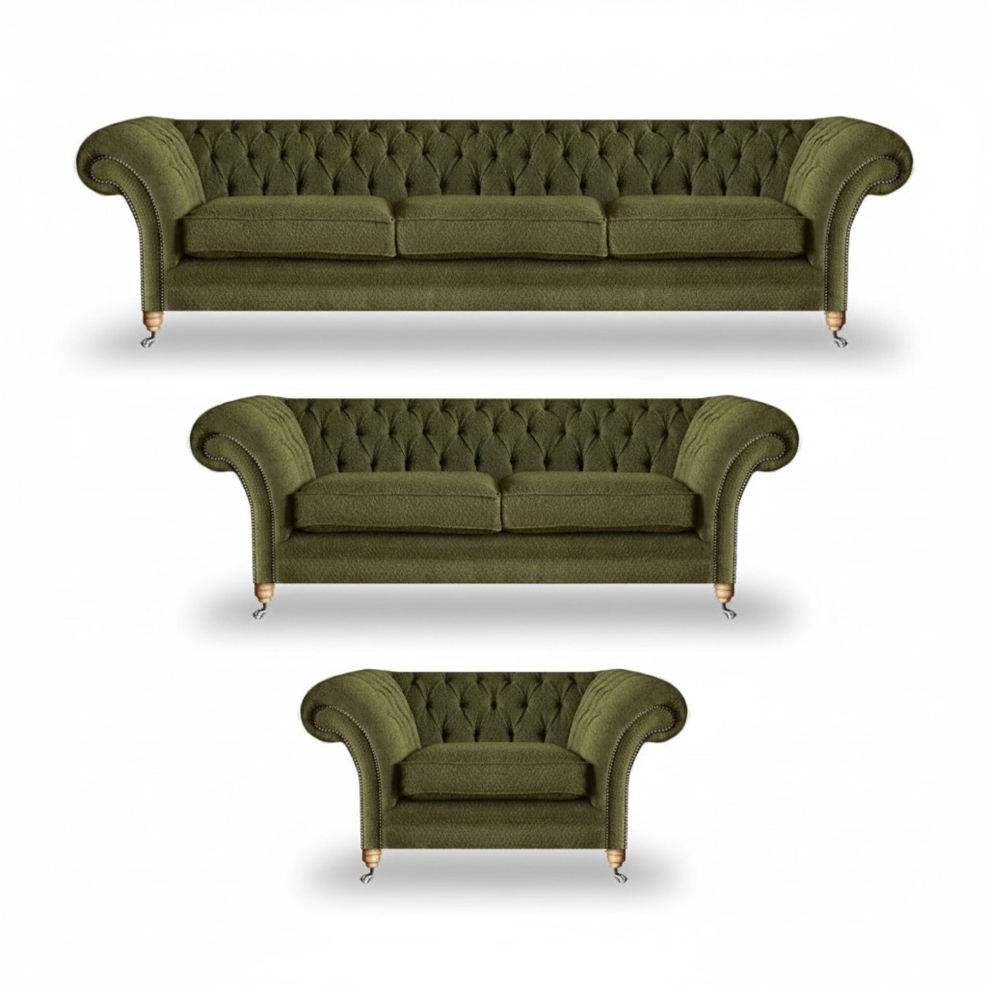 Designer Textil Sofagarnitur Luxus Modern Sofas Set Sitz Sessel Chesterfield