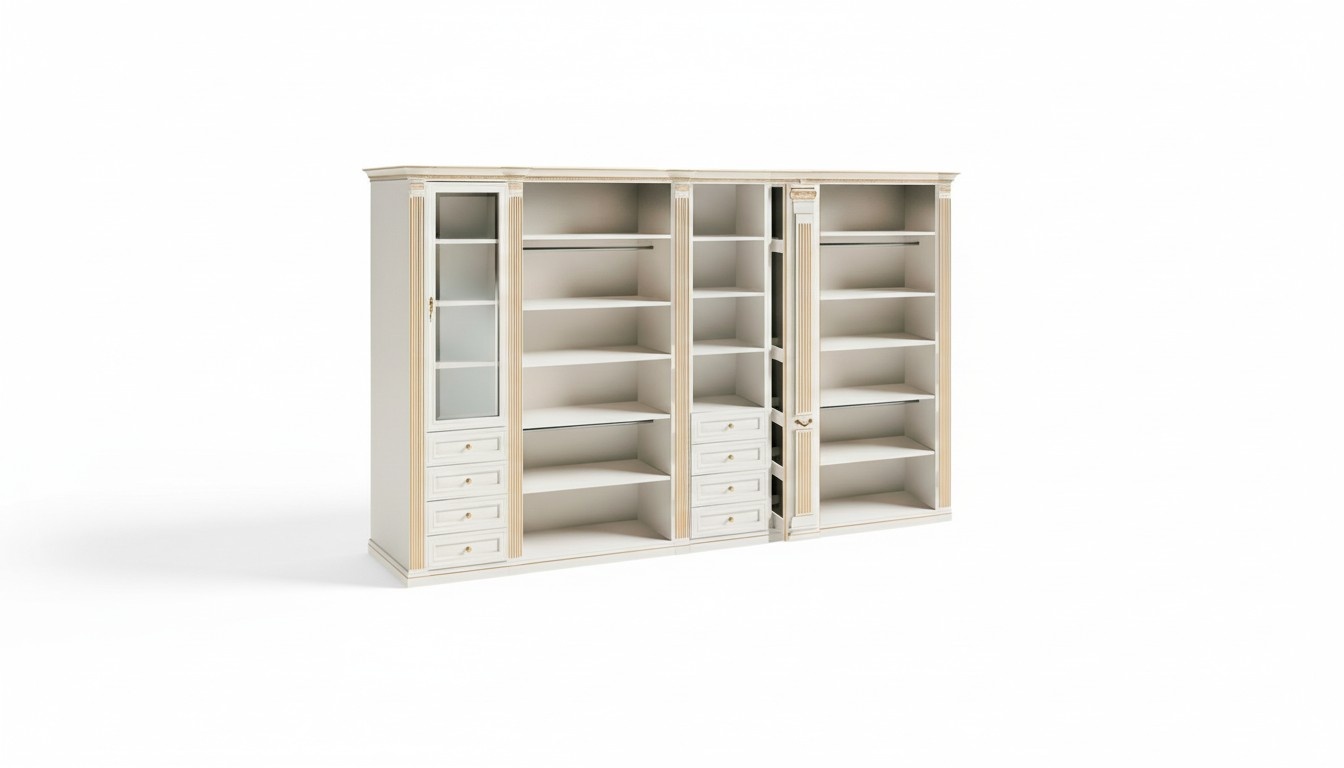 Designer Weißer Kleiderschrank Massivholz Schlafzimmer Eckschrank Möbel