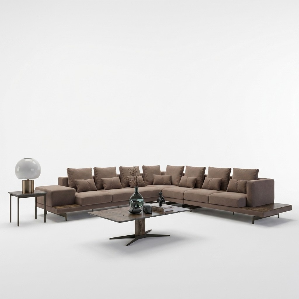 Designer Wohnzimmer Set 3tlg Polstermöbel Ecksofa L-Form Couchtisch