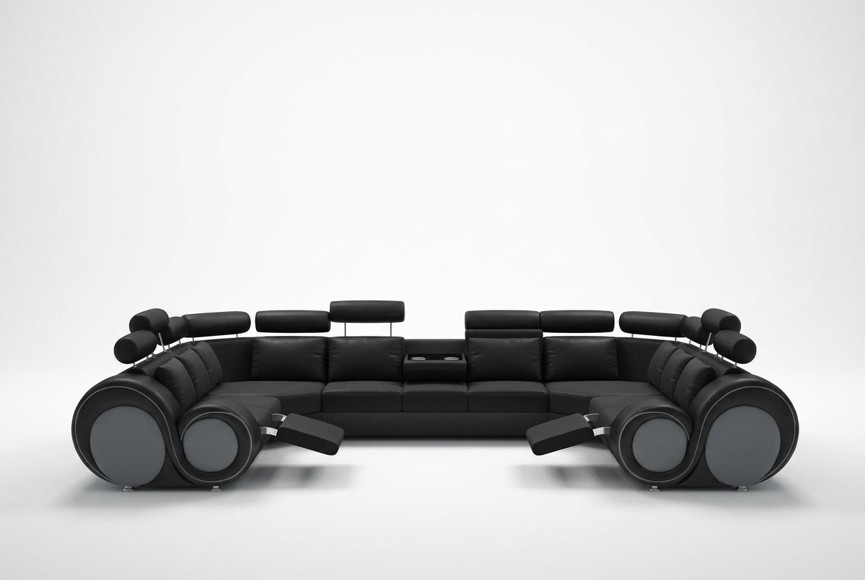 Design Ecksofa Sofa mit USB Polster Sitz Eck Garnitur Sofas Leder Textil L-Form