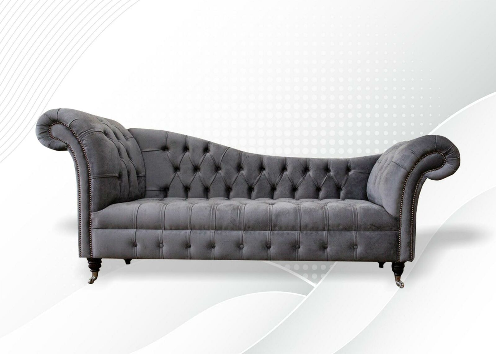 Lounge Sofa Wohnzimmer Stoff Couchen Chaiselounge Chesterfield Sitzpolster Neu