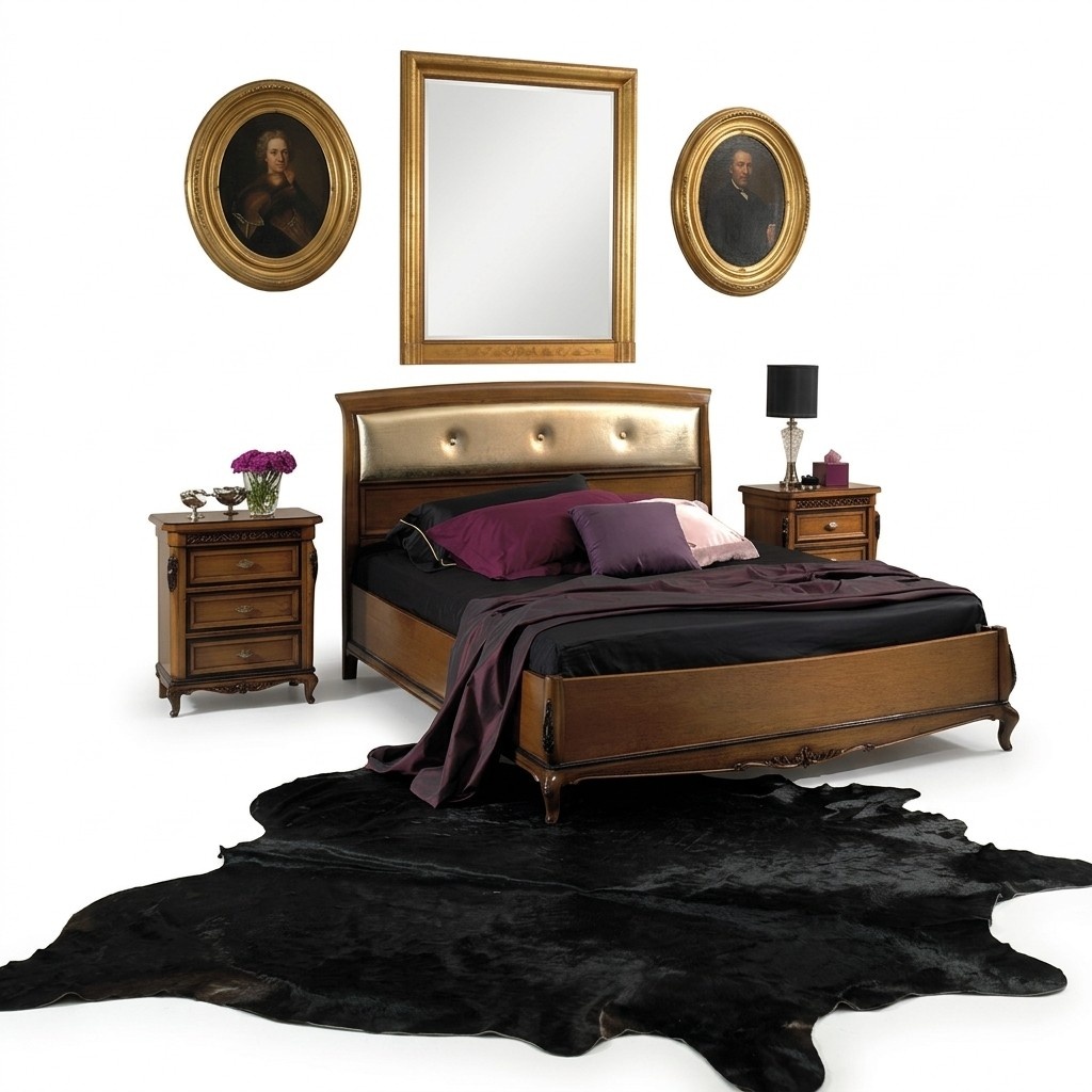 Doppelbett Betten Schlafzimmer Möbel Massivholz Vaccari cav giovanni Bett