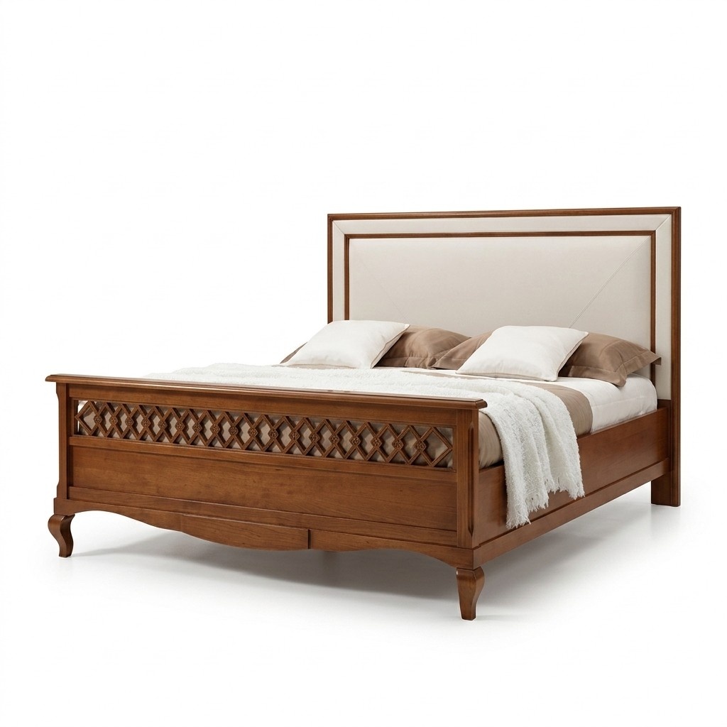 Doppelbett Betten Schlafzimmer Möbel Massivholz Vaccari cav giovanni Neu Bett