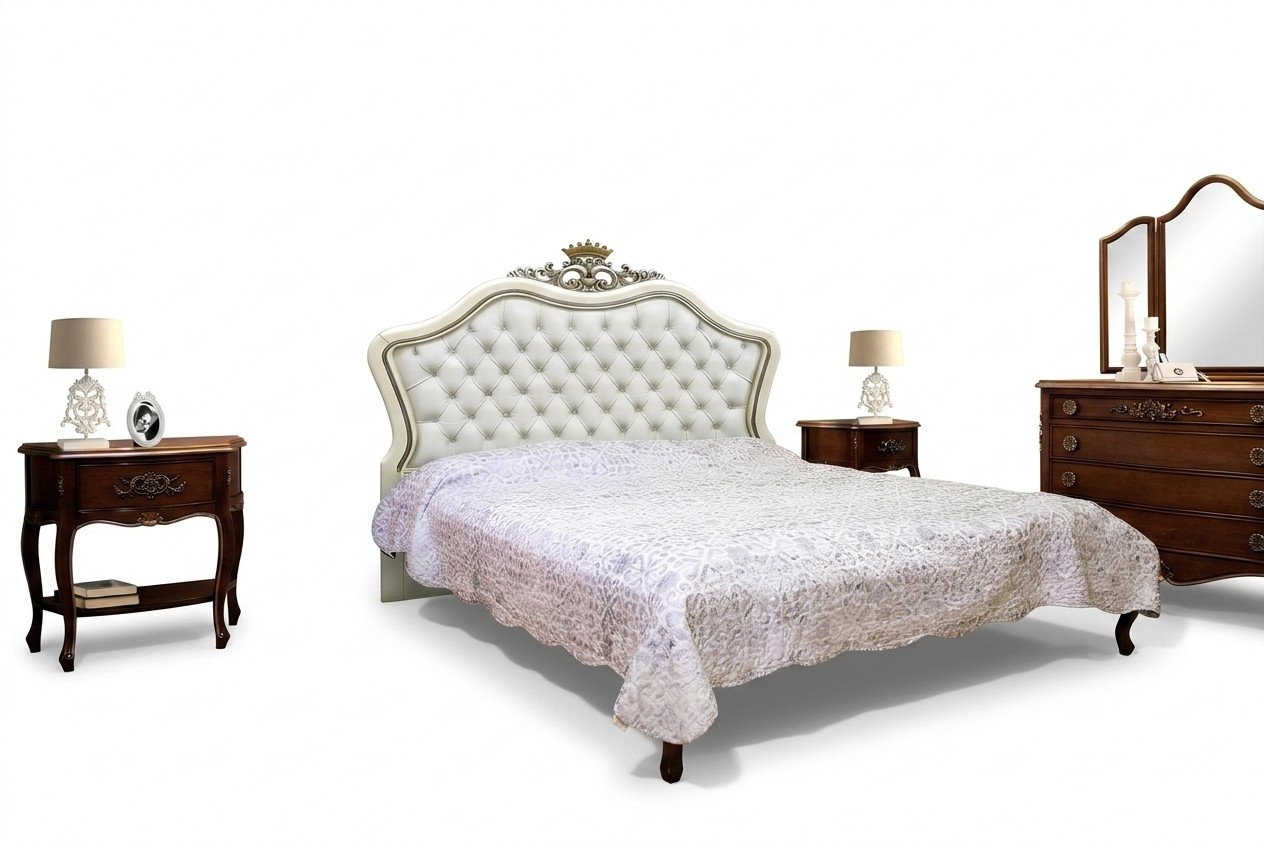 Doppelbett Betten Schlafzimmer Möbel Massivholz Vaccari cav giovanni Bett