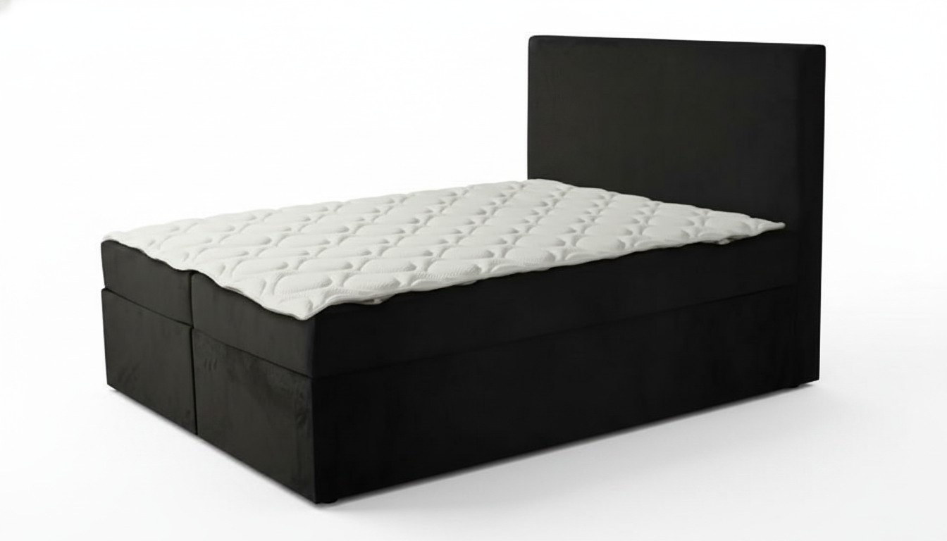 Doppelbett Schlafzimmer Bett 180сm Matratze Schwarz moderner Stil Holz