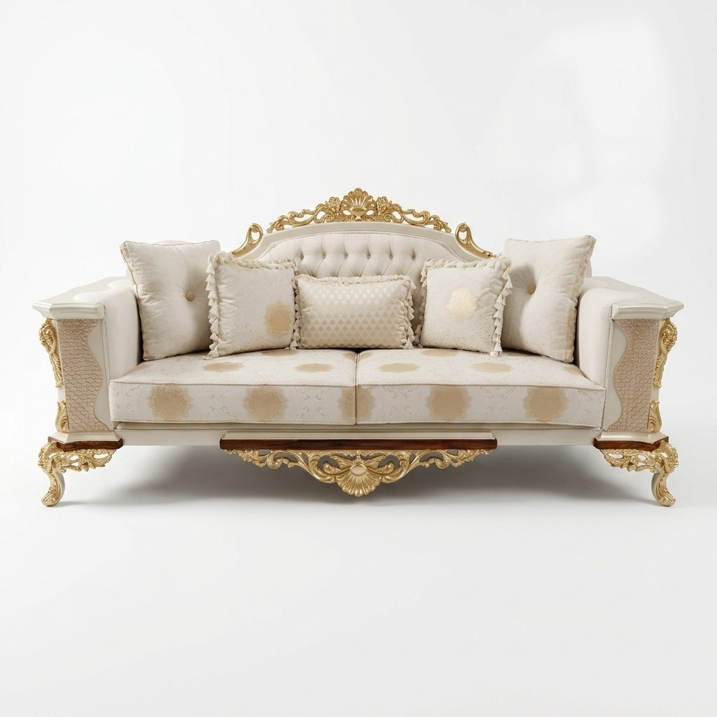 Dreisitzer Design Sofa 3 Sitzer Couchen Textil Chesterfield Sofa 3er Stoff Neu