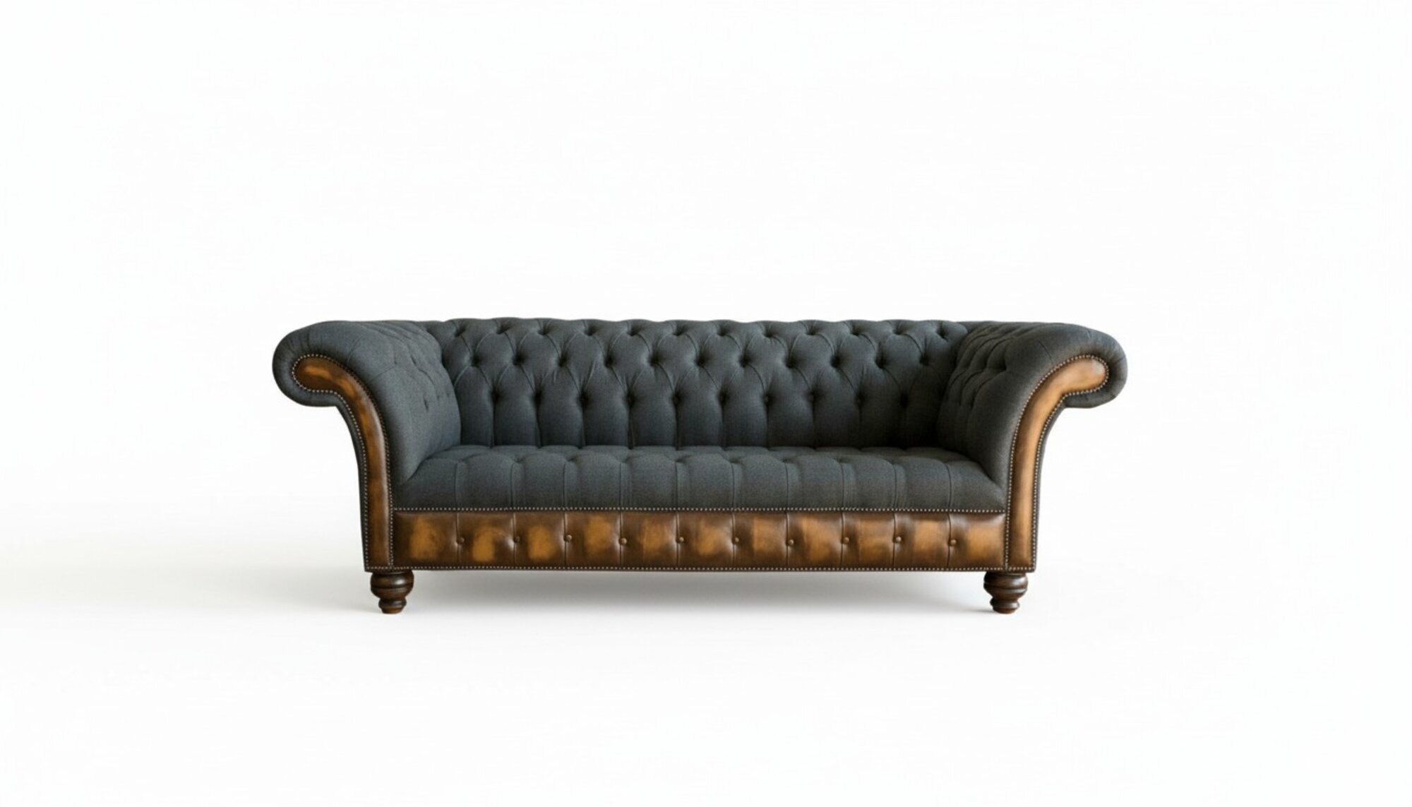 Dreisitzer Dunkelgrau Chesterfield Design Couchen Polster Klassische Sofas Neu