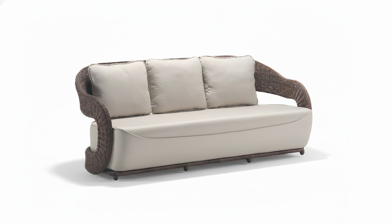 Dreisitzer Rattanmöbel Lounge Garten Terrasse Sofa Möbel Balkon Couch