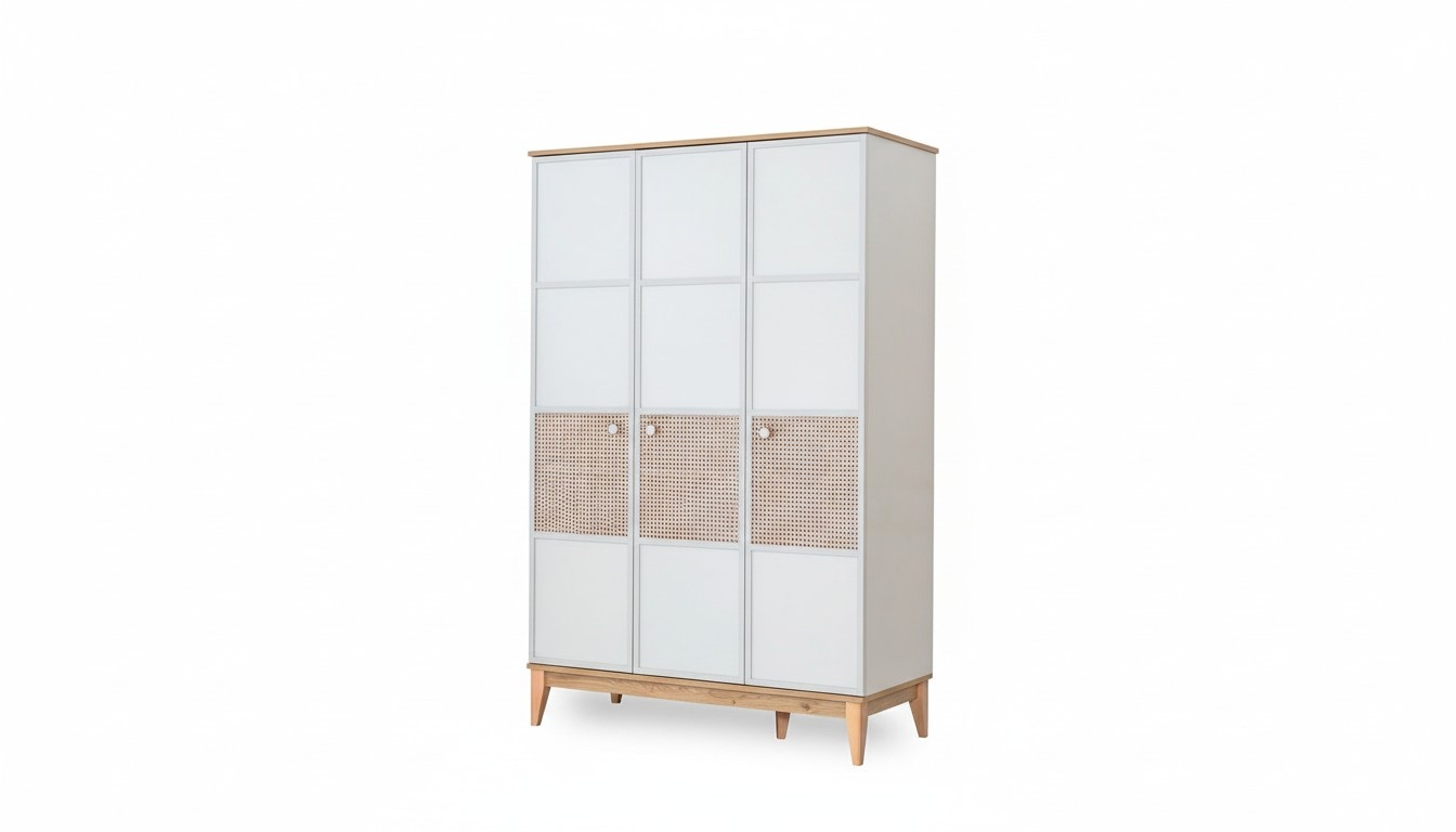 Dreitüriger Designer Holzschrank Kinderzimmer Exklusiver Kleiderschrank
