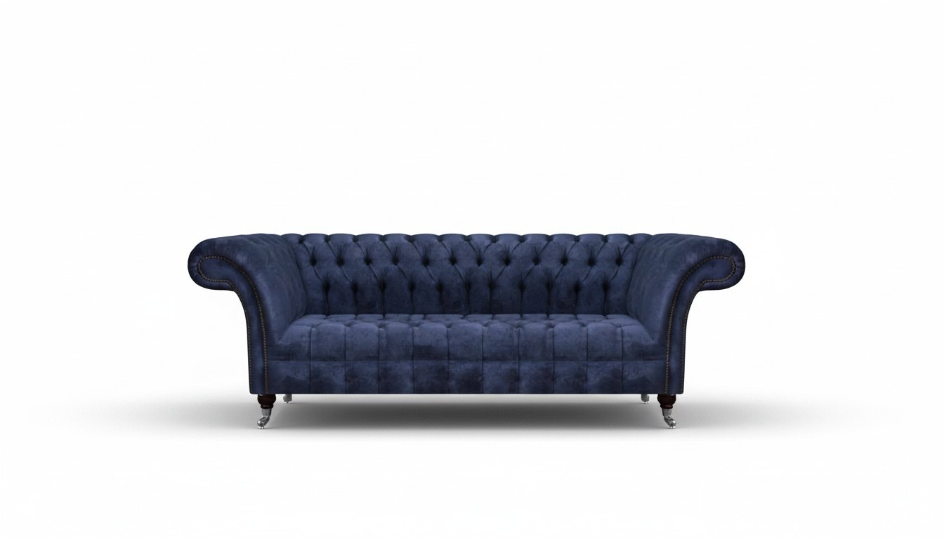 Dunkelblaues Chesterfield Sofa Sitzmöbel Polstercouchen Textil Möbel