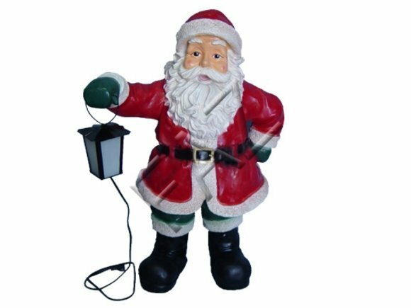 Design Weihnachtsmann mit Lampe Garten Statue Dekorative Skulptur Figuren