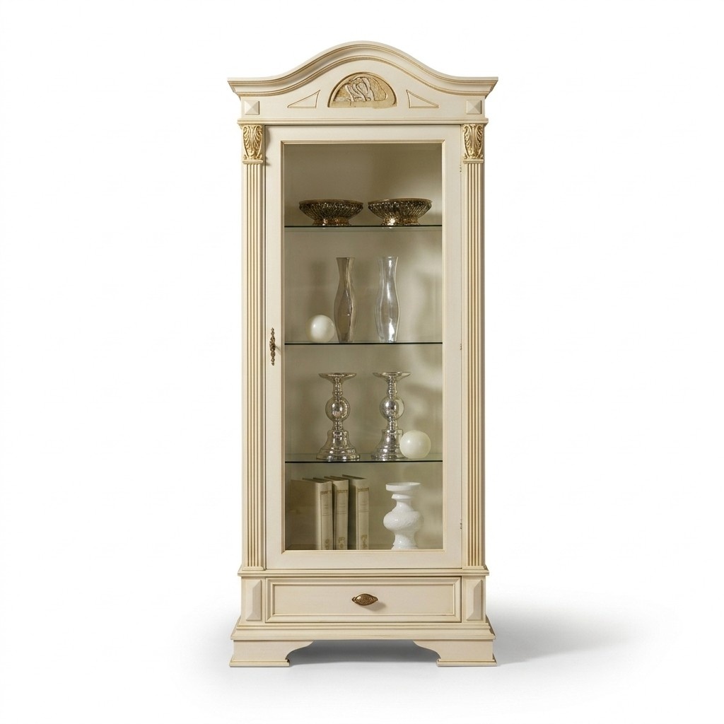 Eckvitrine mit Glastür für Ihr Wohnzimmer