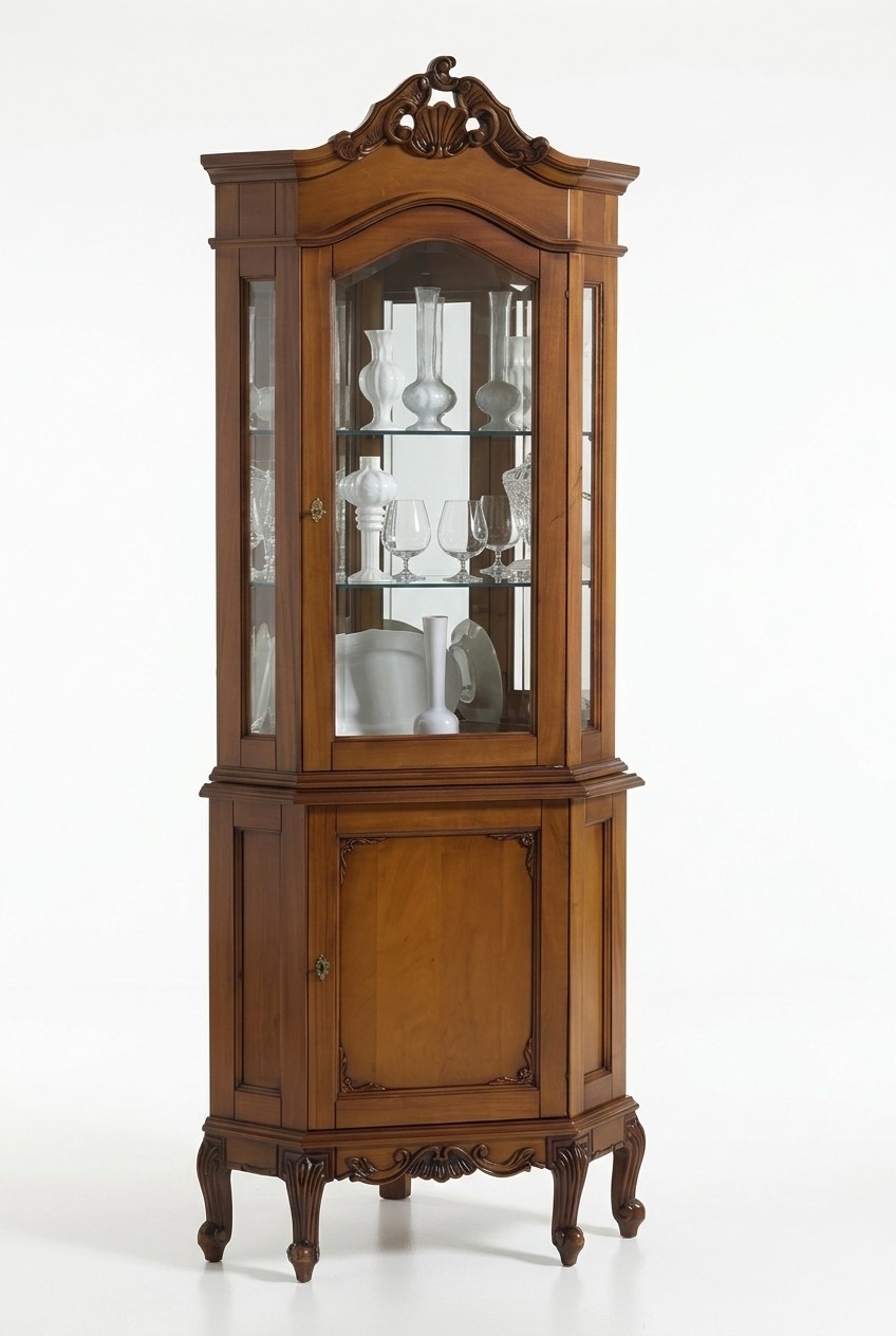 Eck Vitrine Vitrine Schrank Vitrinen Wohnzimmer Schau Schränke Design