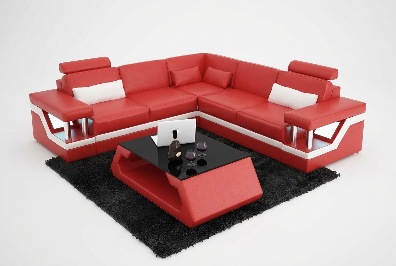 Eckcouch Design Ecksofa Wohnzimmer Möbel Lederpolster Couch Sofa