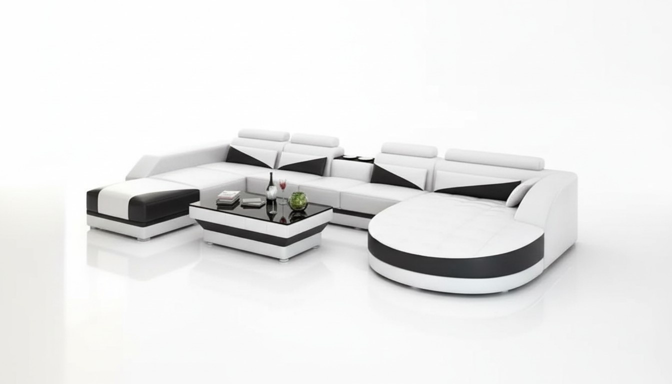 Eckgarnitur Sofa Polster Eckgruppe Wohnlandschaft Ledersofa Couchen sofas 2tlg.
