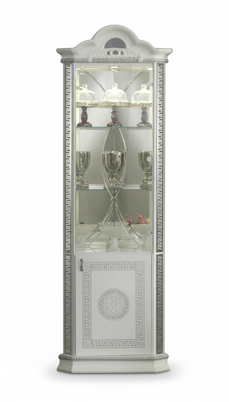 Eckschrank Luxus Vitrine Vitrinen Schrank Holz Schränke Italienische Stil