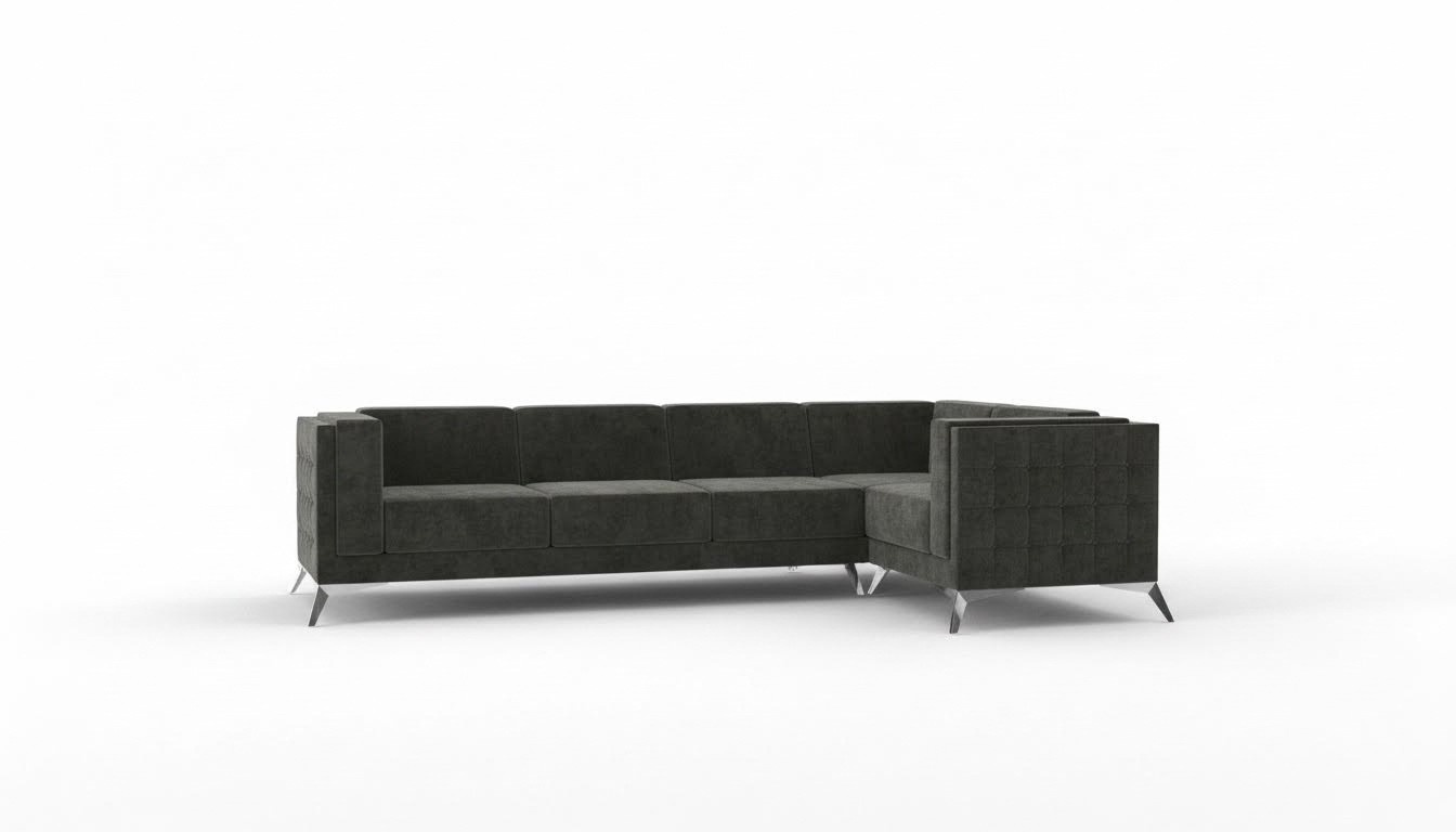 Ecksofa Chesterfield Sofa Polstergarnitur Couch Wohnlandschaft Deko L-form