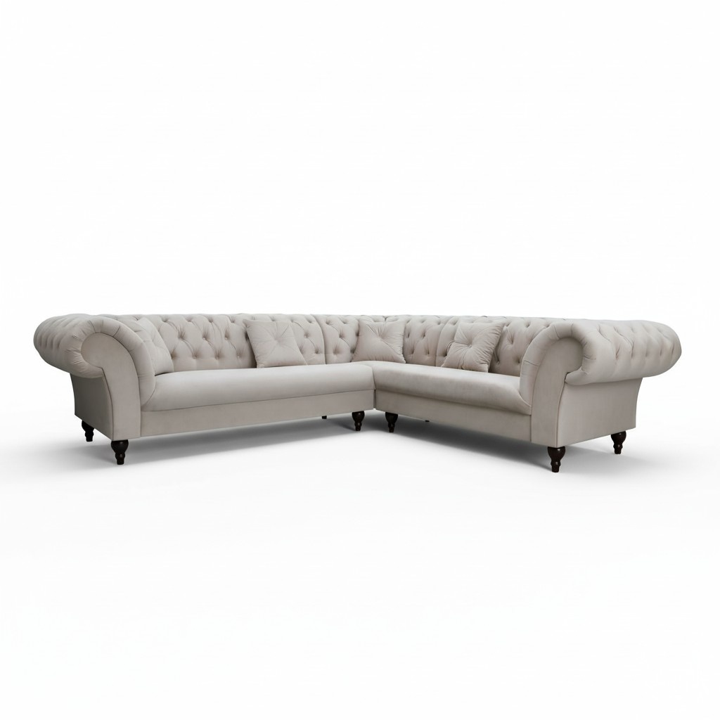 Ecksofa Chesterfield Sofa Polstergarnitur Couch Wohnlandschaft L-form