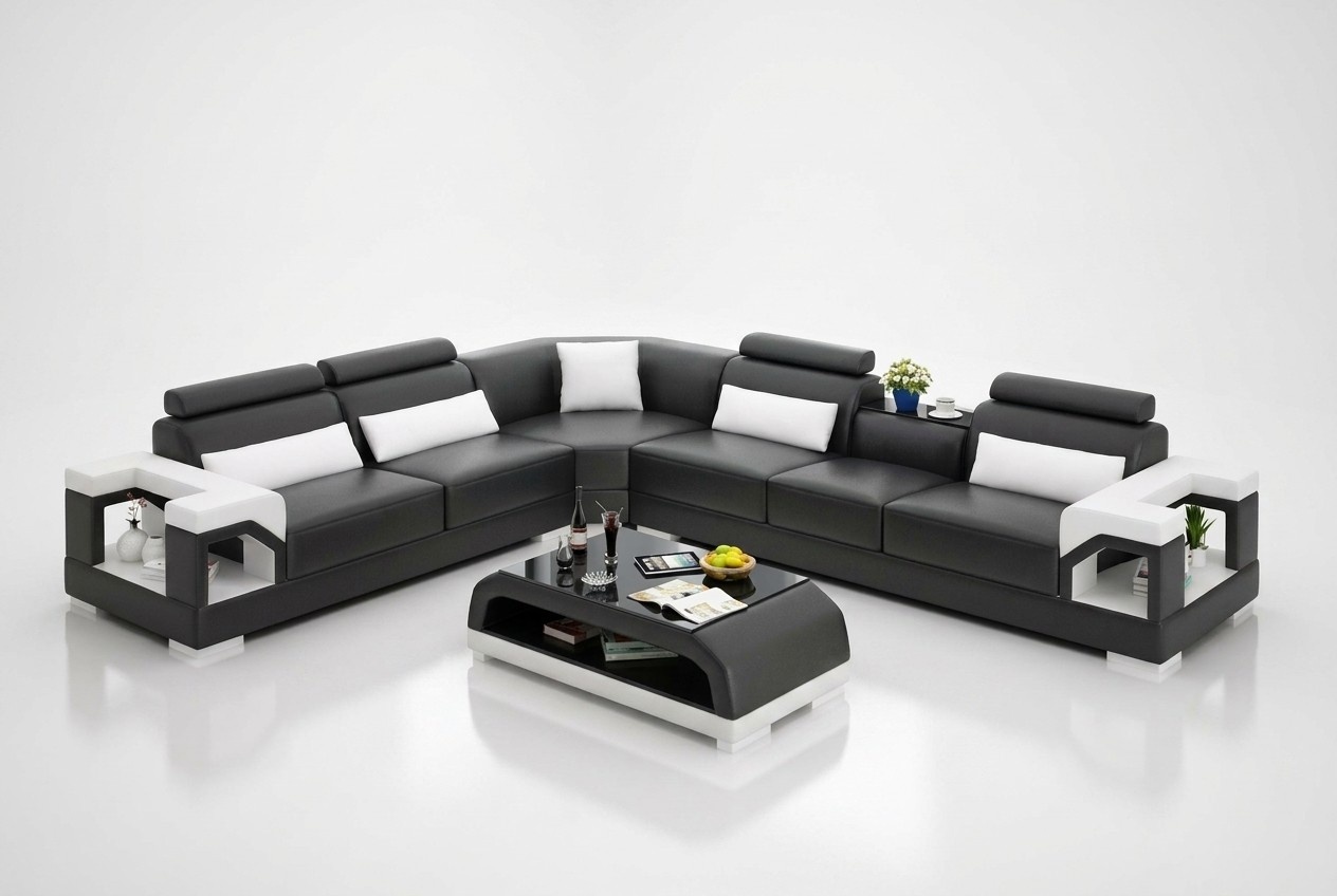 Ecksofa Couch Polster Eckgarnitur Sofa Garnituren Eckledersofa Wohnlandschaft
