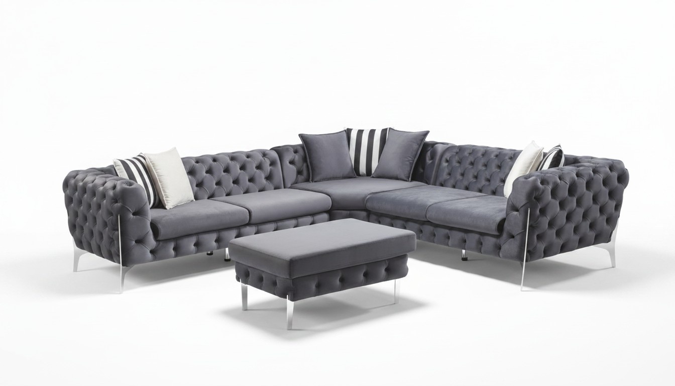 Ecksofa Couch Eckgarnitur Couchen Sofa Chesterfield Wohnlandschaft