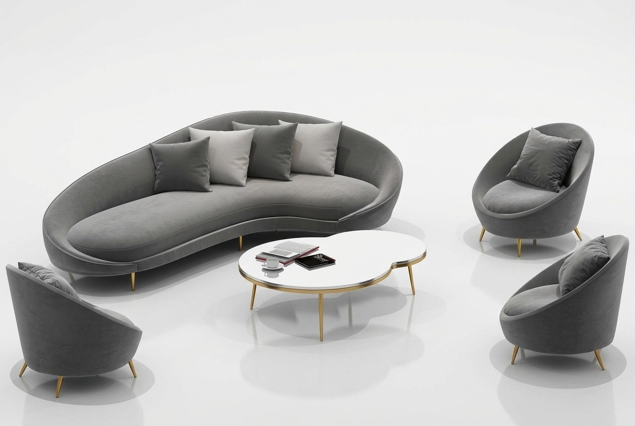 Ecksofa L-form Samt Sofa Wohnlandschaft Relax Sitz Design Couch Lounge Sofas