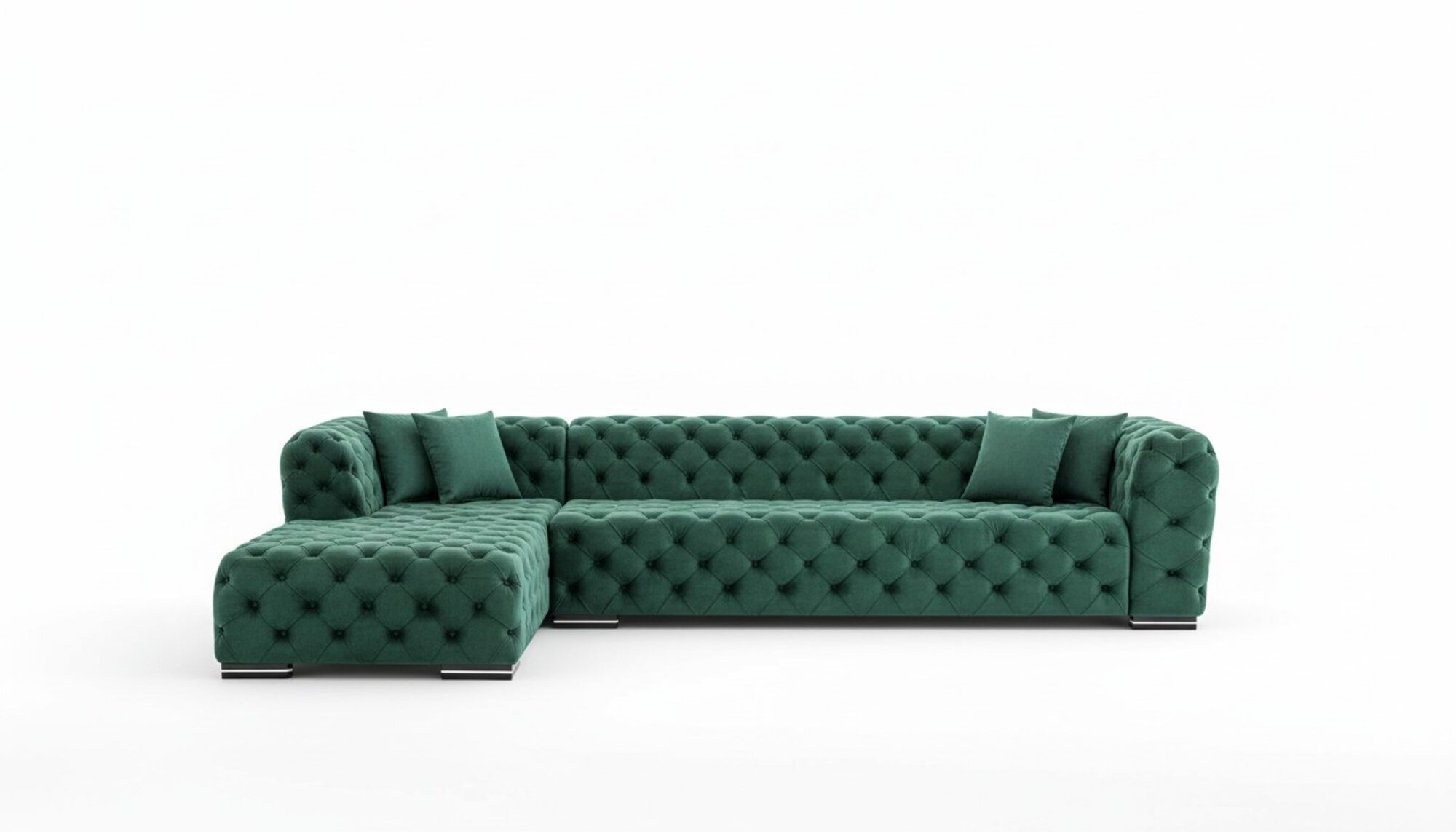 Ecksofa L Form Sofa Couch Design Couchen Polster Textil Neu Eck Garnitur Grün