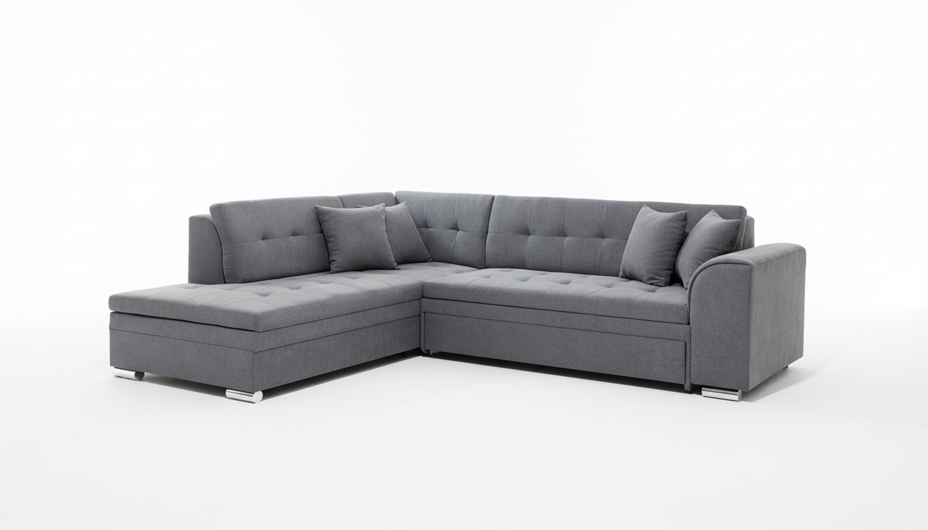Ecksofa L-Form Designer Wohnlandschaft Sofa Couch Polster Sitz Garnitur Textil