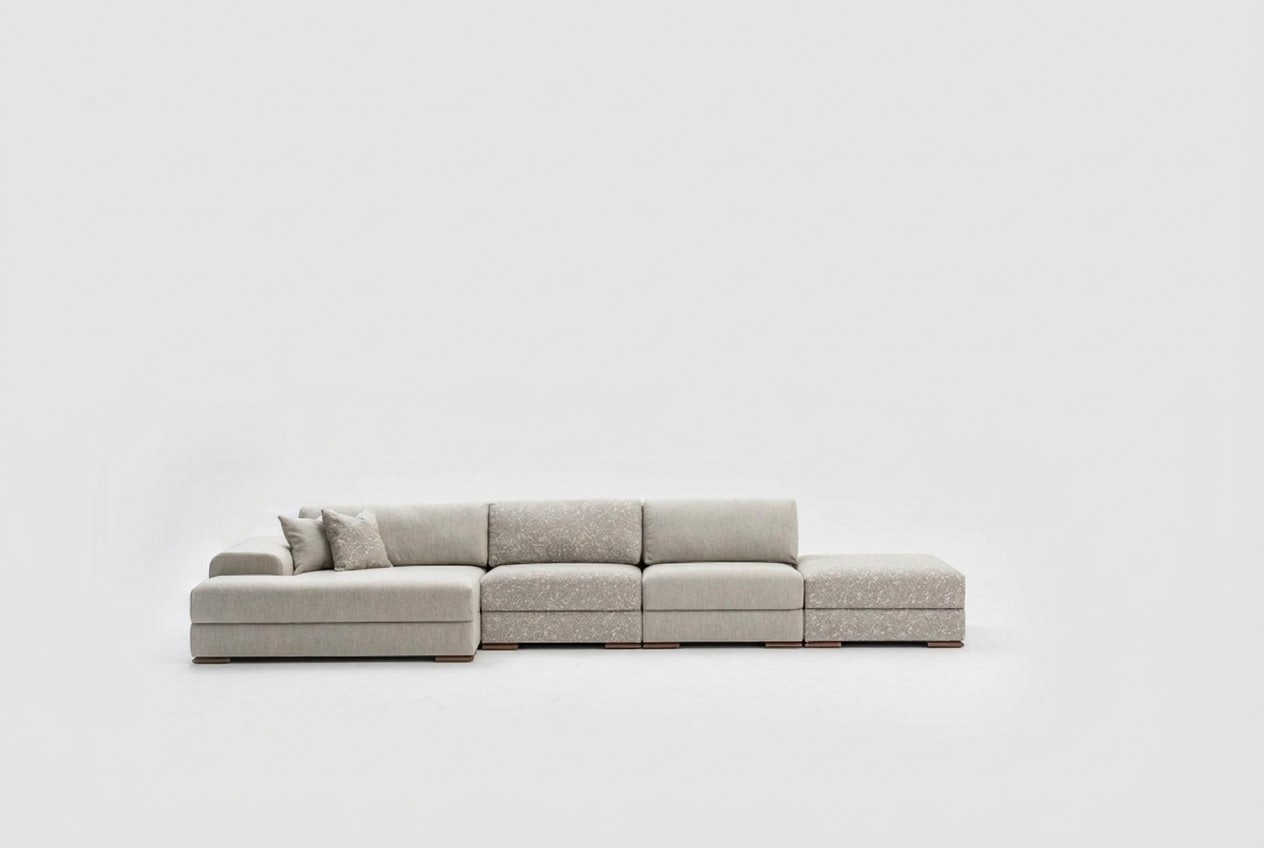 Ecksofa L form Wohnzimmer Polster Textil Sofas Modern Design Luxus 415x150