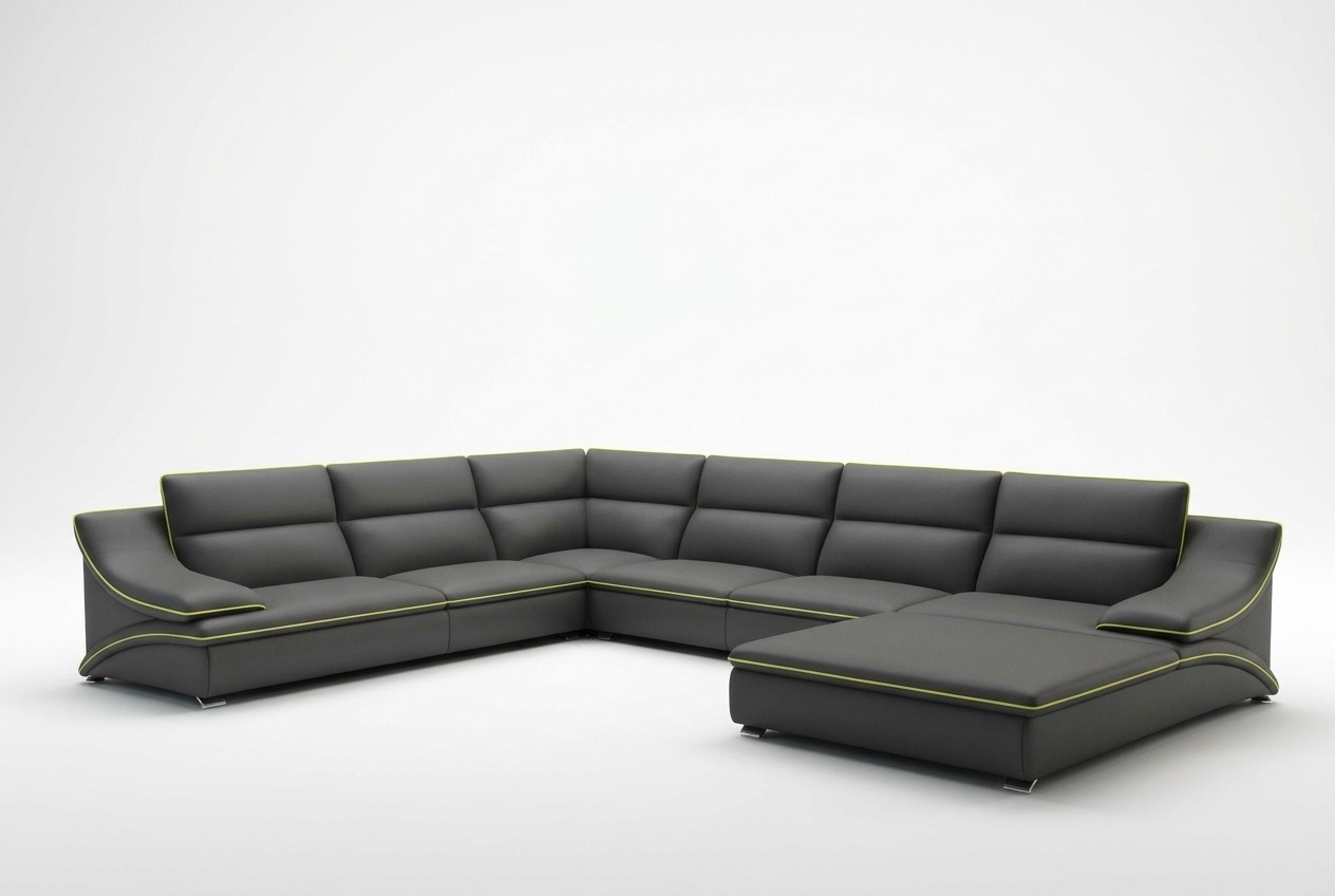 Leder Wohnlandschaft Garnitur Design Modern Ecke Sofa Couch 2tlg. Neu U-Form USB