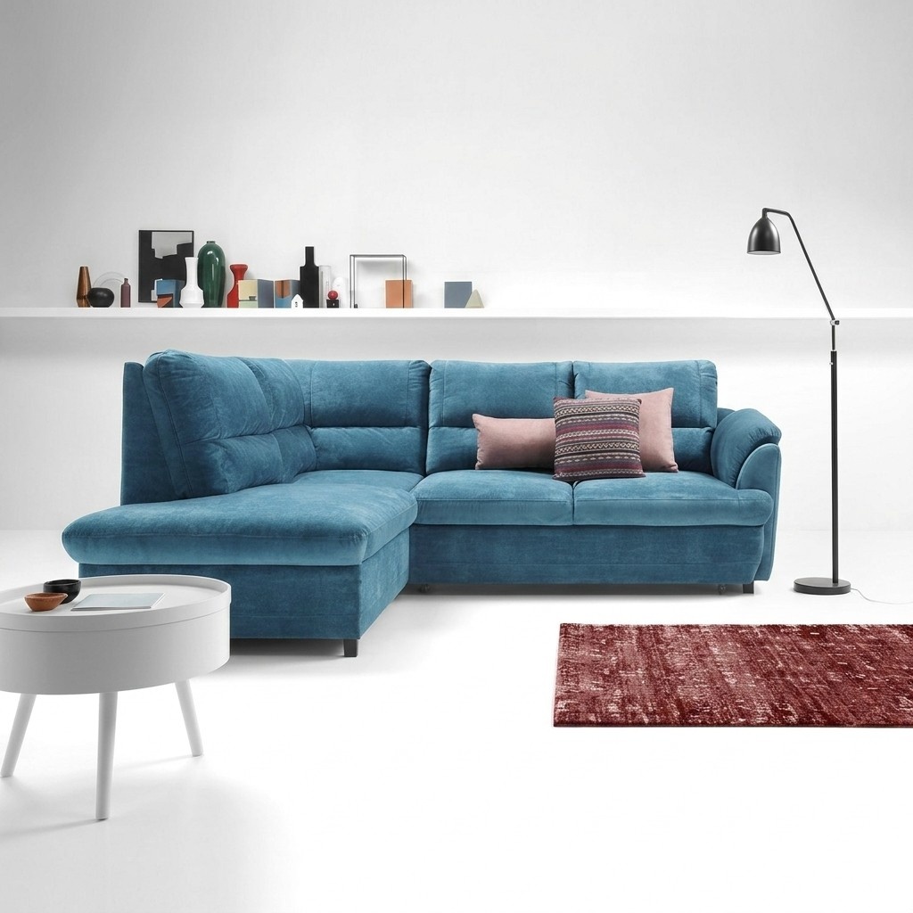 Ecksofa Neu Moderne Design Sofas Couchs Bett Stoff Couch L-Form