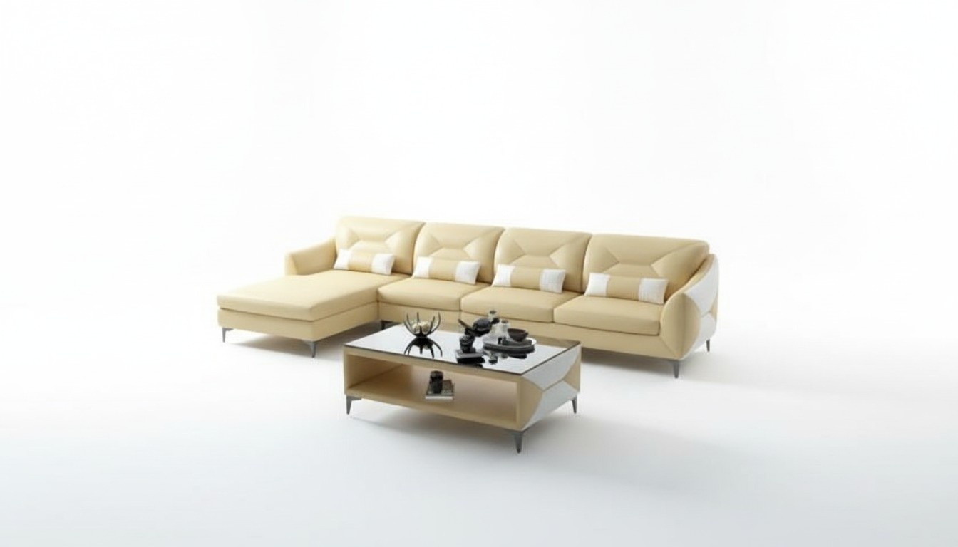 Ecksofa Polster Ecksofa LForm Modernes Couchtisch Sofa Wohnlandschaft 2tlg. Neu