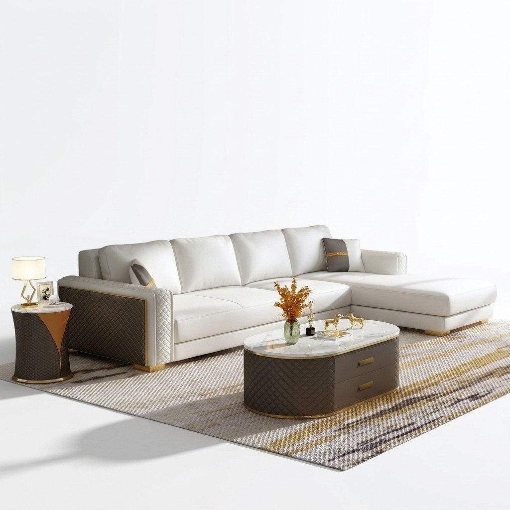 Ecksofa Polster Garnitur Wohnlandschaft L Form Dekor Designer Sofa Couch