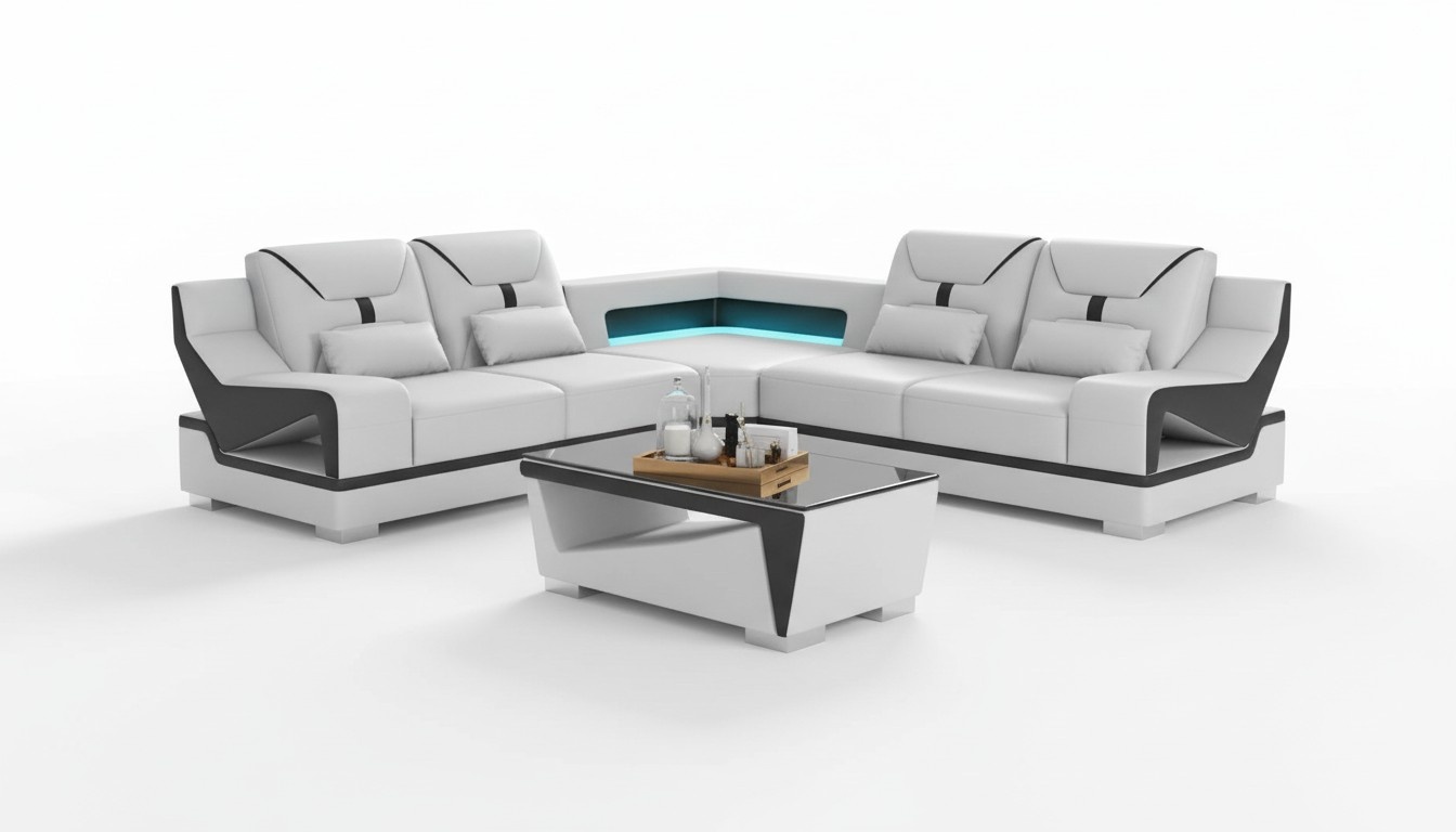 Ecksofa Sofa L Form Weiß Designersofa Couch Polster Sofas Eck Couchen